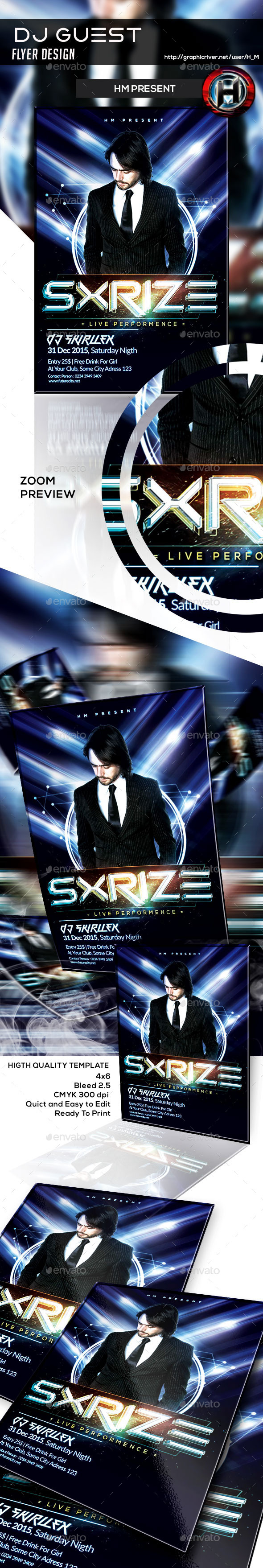 GraphicRiver RETRO DJ GUEST flyer Design 9701691 GraphicRiver RETRO DJ GUEST flyer Design 9701691