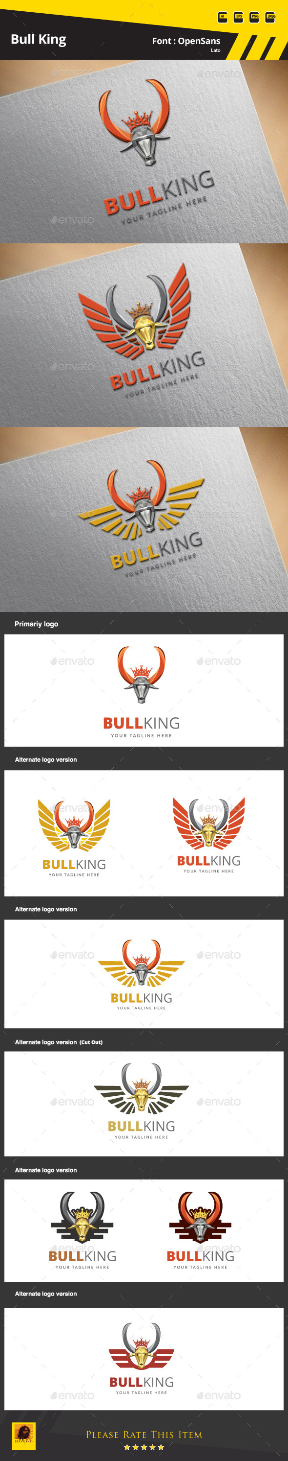 GraphicRiver Bull King Logo Template 9702687 GraphicRiver Bull King Logo Template 9702687