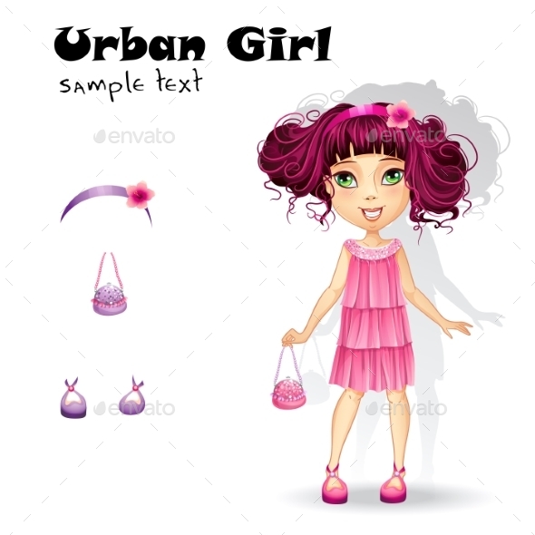 GraphicRiver Urban Fashion Girl in a Pink Dress for a Party 9702979 GraphicRiver Urban Fashion Girl in a Pink Dress for a Party 9702979