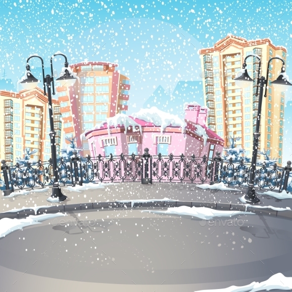 GraphicRiver Illustration of a Winter City 9703060 GraphicRiver Illustration of a Winter City 9703060