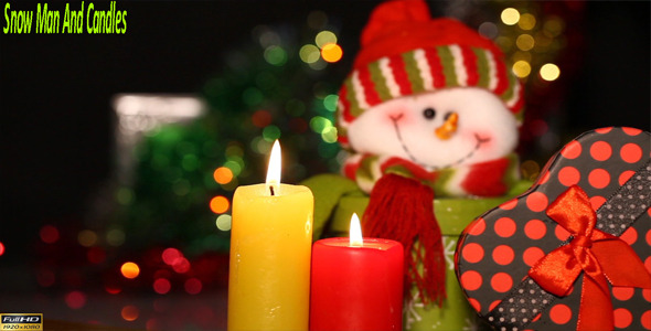 VideoHive Snow Man And Candles 9703114 VideoHive Snow Man And Candles 9703114