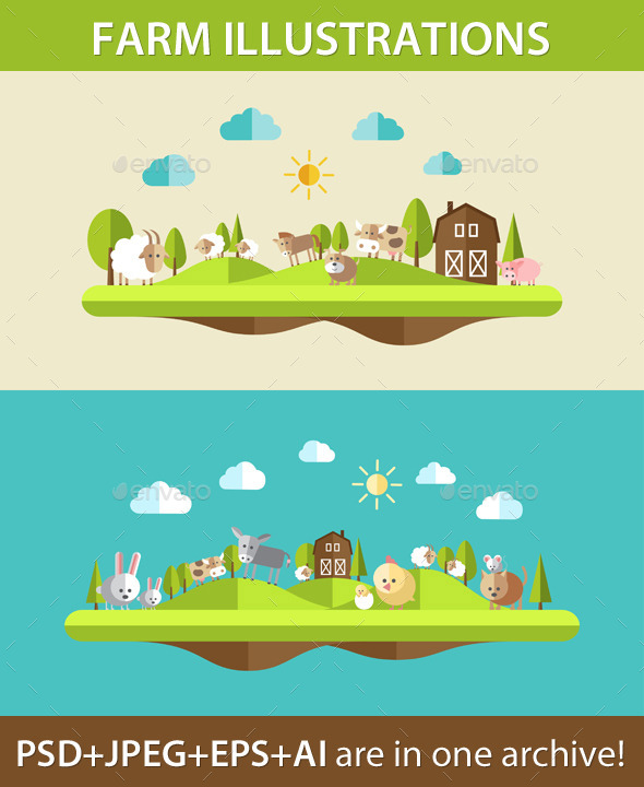 GraphicRiver Farm Animal Compositions 9685298 GraphicRiver Farm Animal Compositions 9685298