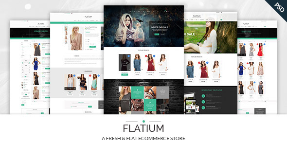 flatium - flat & fresh psd ecommerce set 