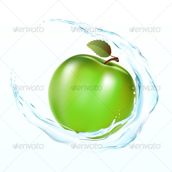 Apple with a wate Apple with a wate