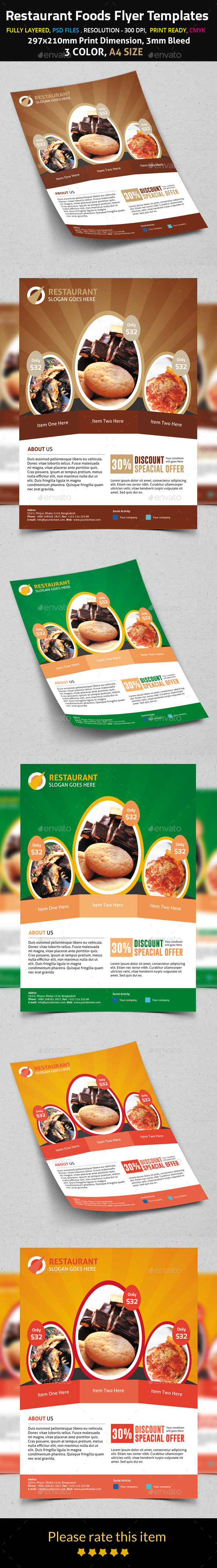 Restaurant Foods Flyer Templates