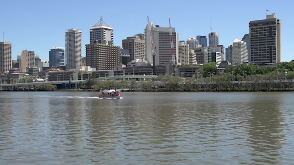 VideoHive City Ferry With The Skyline In The Background In Brisbane 9706171 VideoHive City Ferry With The Skyline In The Background In Brisbane 9706171