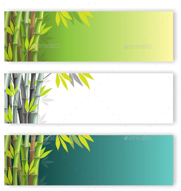 GraphicRiver Bamboo Set on Different Colors Backgrounds 9706337 GraphicRiver Bamboo Set on Different Colors Backgrounds 9706337