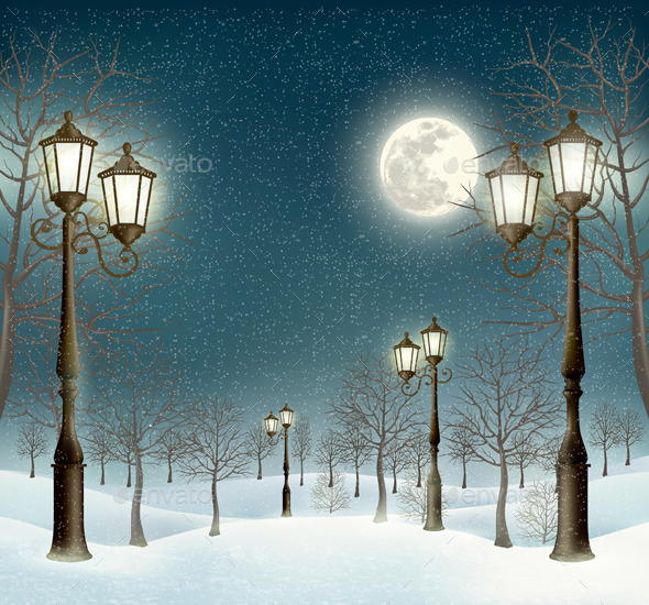 GraphicRiver Christmas Evening Winter Landscape 9706883 GraphicRiver Christmas Evening Winter Landscape 9706883