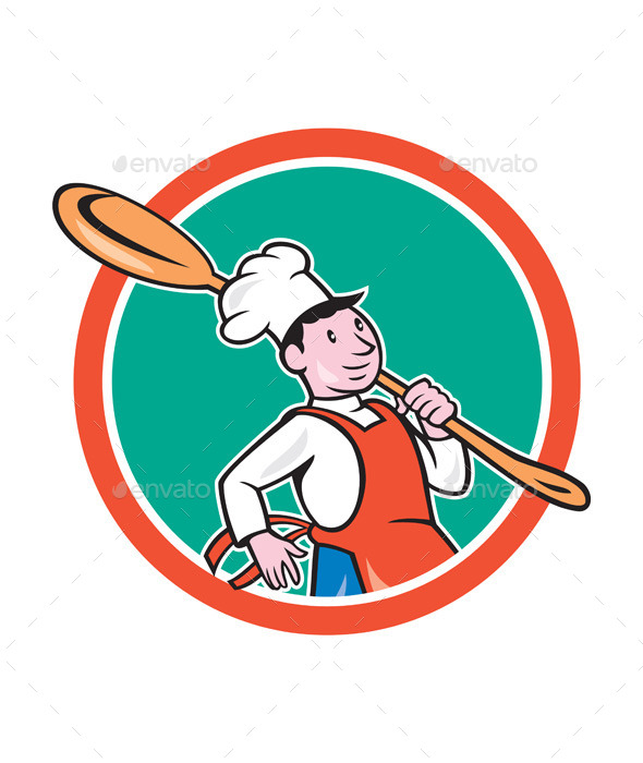 GraphicRiver Chef Cook Marching Spoon Circle Cartoon 9707645 GraphicRiver Chef Cook Marching Spoon Circle Cartoon 9707645