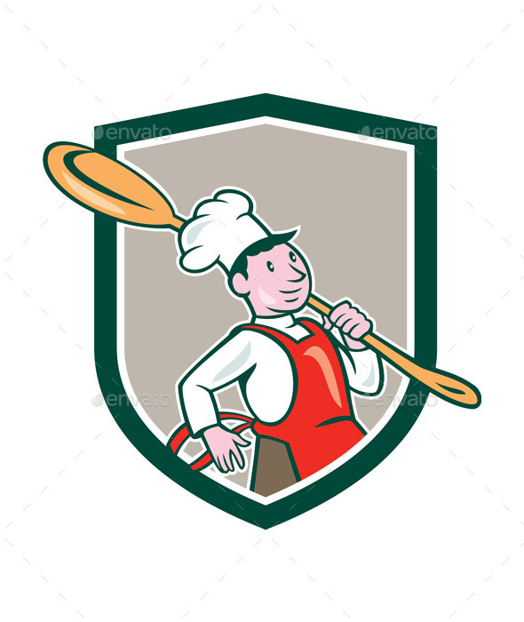 GraphicRiver Chef Cook Marching Spoon Shield Cartoon 9707655 GraphicRiver Chef Cook Marching Spoon Shield Cartoon 9707655
