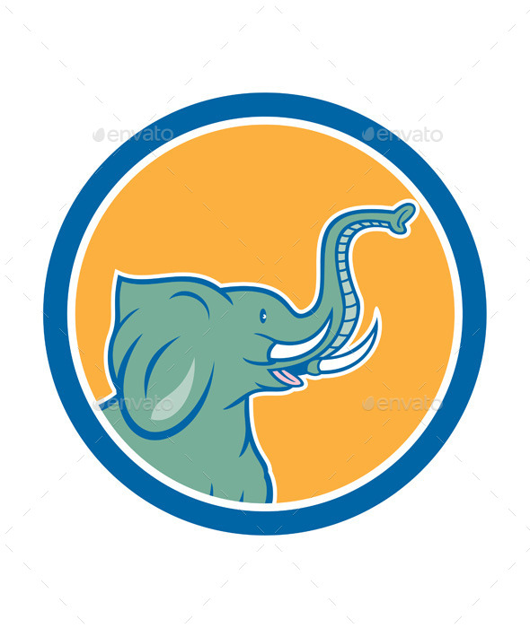 GraphicRiver Elephant Head Side Circle Cartoon 9707660 GraphicRiver Elephant Head Side Circle Cartoon 9707660