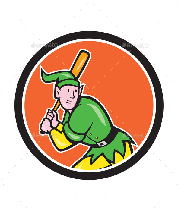 GraphicRiver Elf Baseball Player Batting Circle Cartoon 9707743 GraphicRiver Elf Baseball Player Batting Circle Cartoon 9707743