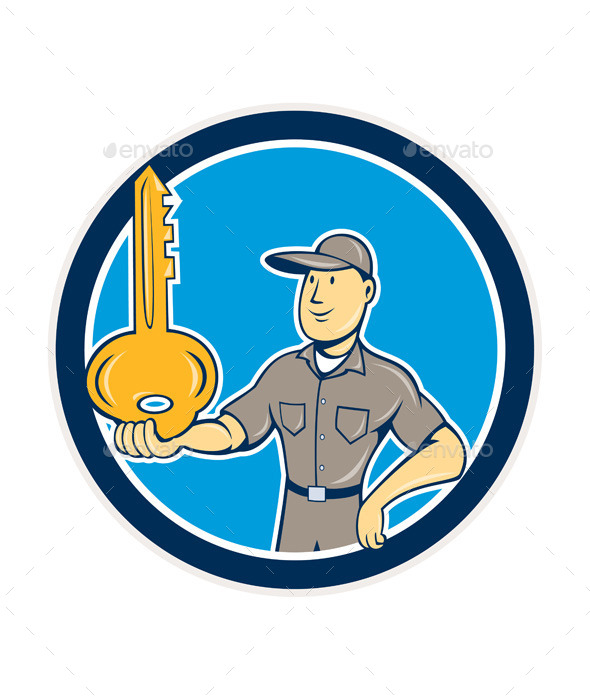 GraphicRiver Locksmith Balancing Key Cartoon 9707922 GraphicRiver Locksmith Balancing Key Cartoon 9707922