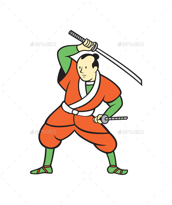 GraphicRiver Samurai Warrior Wielding Katana Sword Cartoon 9708062 GraphicRiver Samurai Warrior Wielding Katana Sword Cartoon 9708062