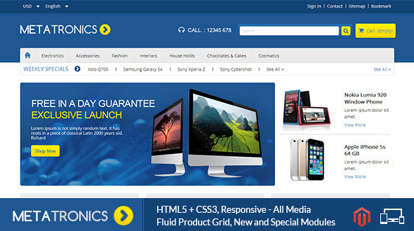 Meta Tronics - Magento Responsive Theme