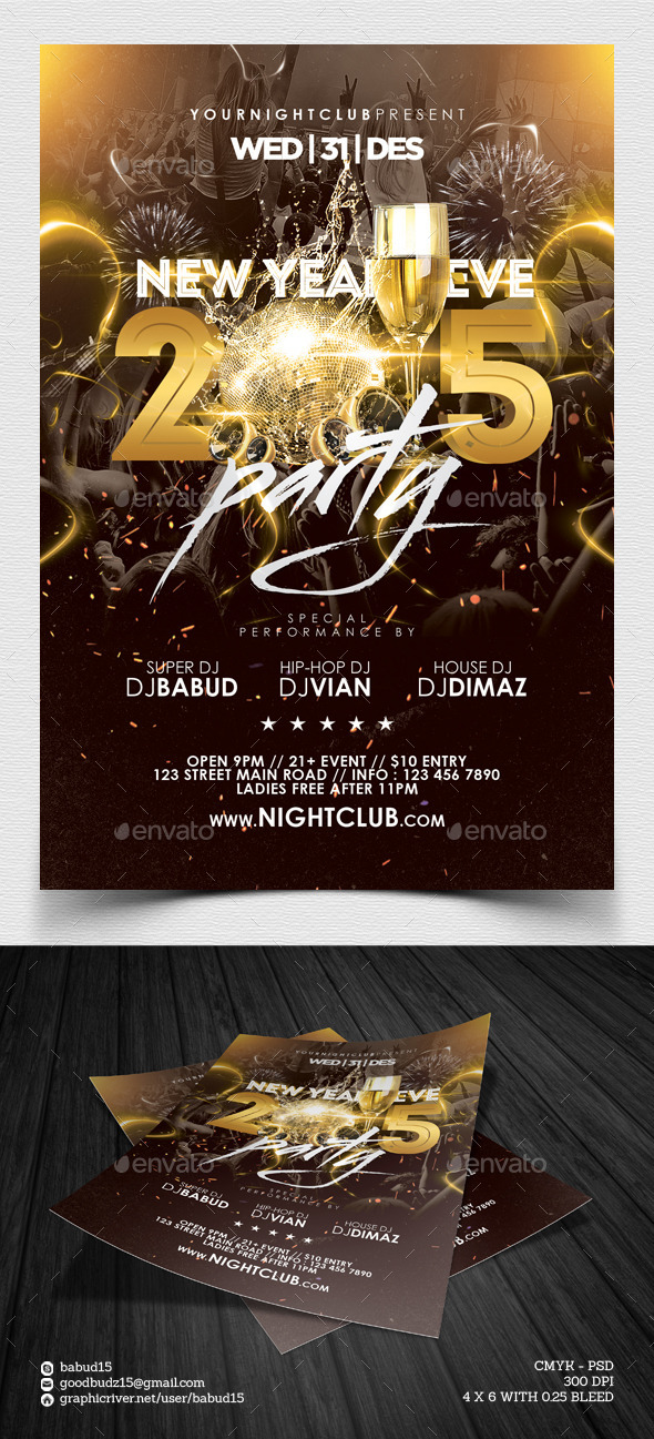 GraphicRiver NYE Party Flyer Template 9664075 GraphicRiver NYE Party Flyer Template 9664075