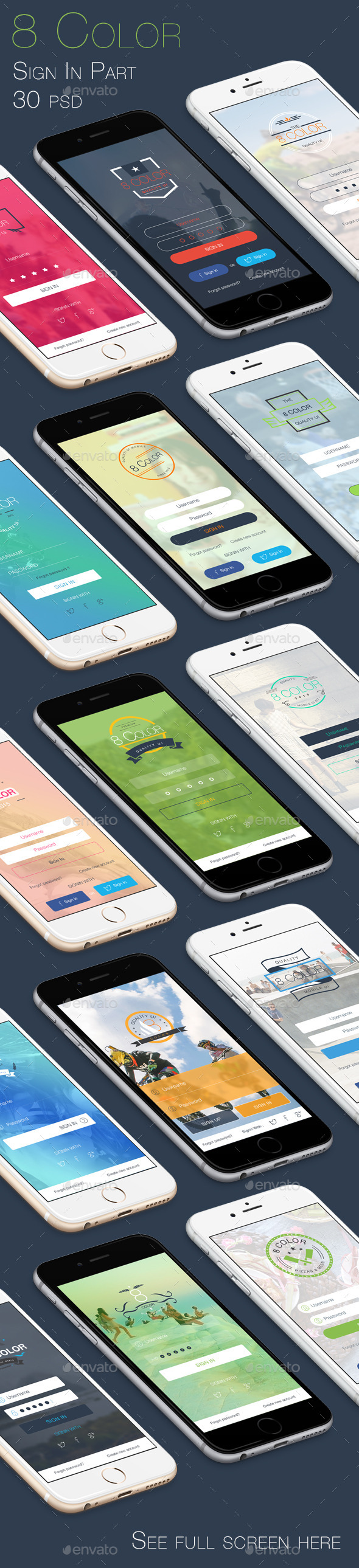 GraphicRiver 8 Color Sign In Part Mobile UI Kit 9709816 GraphicRiver 8 Color Sign In Part Mobile UI Kit 9709816