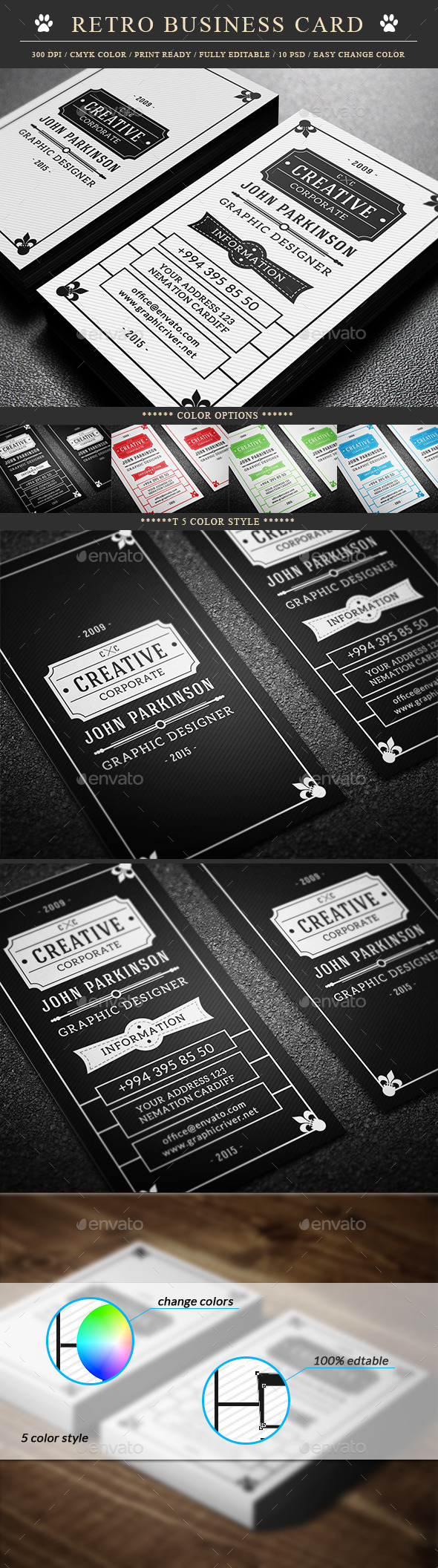 GraphicRiver Retro Business Card 9709894 GraphicRiver Retro Business Card 9709894