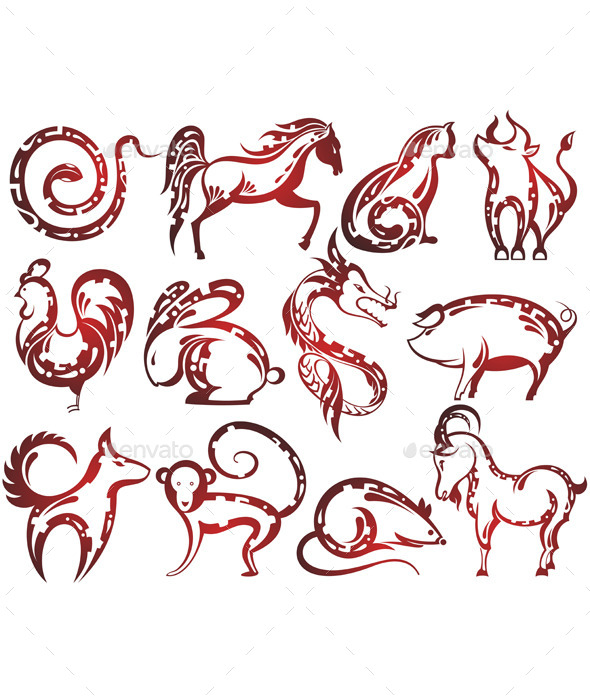 GraphicRiver Chinese Zodiac Signs 9710903 GraphicRiver Chinese Zodiac Signs 9710903