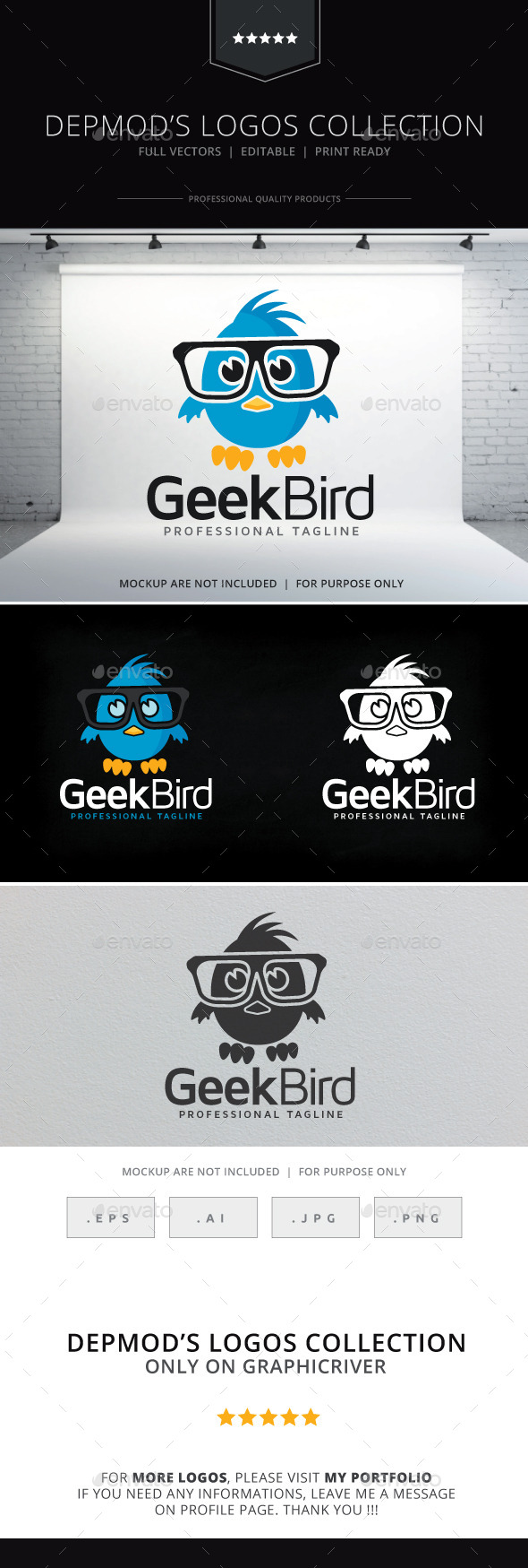 GraphicRiver Geek Bird Logo 9711412 GraphicRiver Geek Bird Logo 9711412
