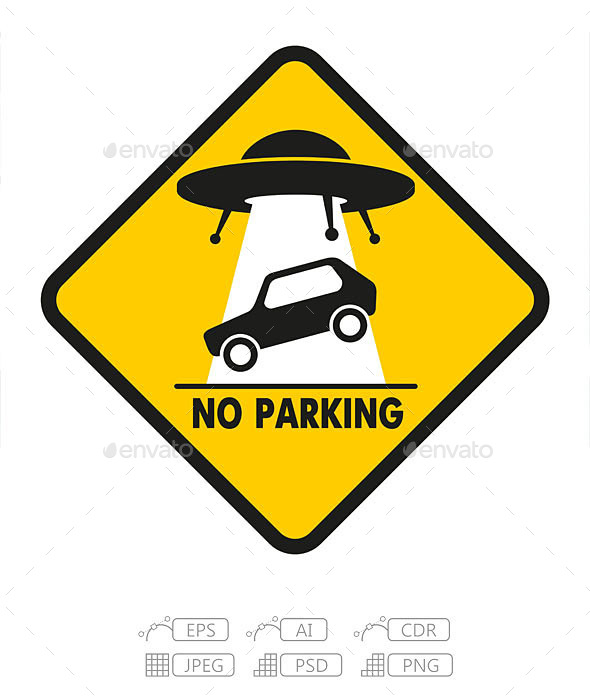 GraphicRiver Road Sign UFO Abduction Car 9711551 GraphicRiver Road Sign UFO Abduction Car 9711551