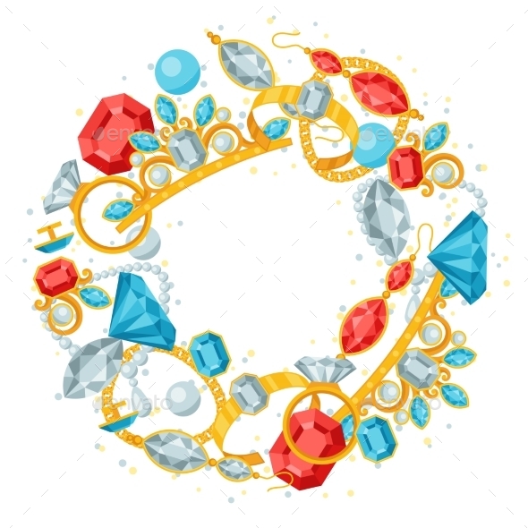 Set of Jewelry and Precious Stones Set of Jewelry and Precious Stones