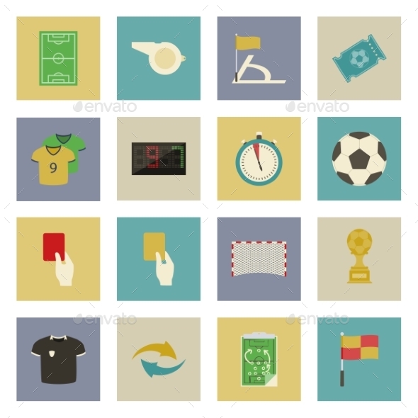 GraphicRiver Soccer Flat Icons Set 9713400 GraphicRiver Soccer Flat Icons Set 9713400