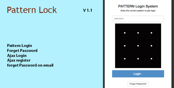 pattern lock login register in php 