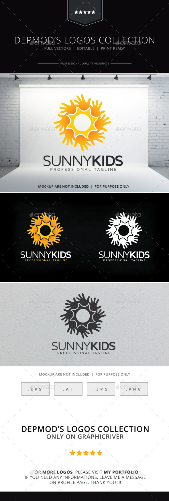 GraphicRiver Sunny Kids Logo 9713876 GraphicRiver Sunny Kids Logo 9713876