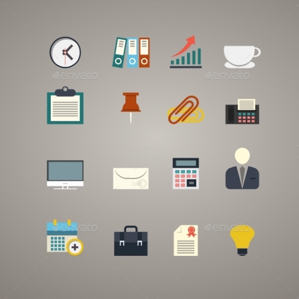 Business and Office Icons Set (Computers)