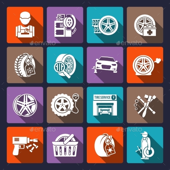 Tire Service Icons (Technology)