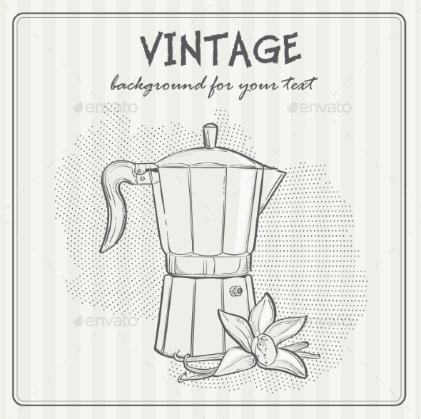 Vintage Background with Coffee (Food)