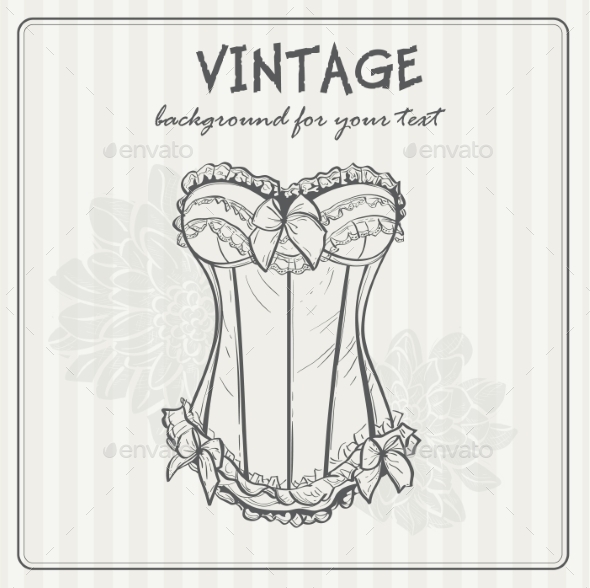 Vintage Background with Underwear (Decorative Symbols)