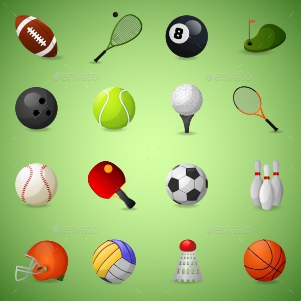 Sports Equipment Icons Set (Sports/Activity)