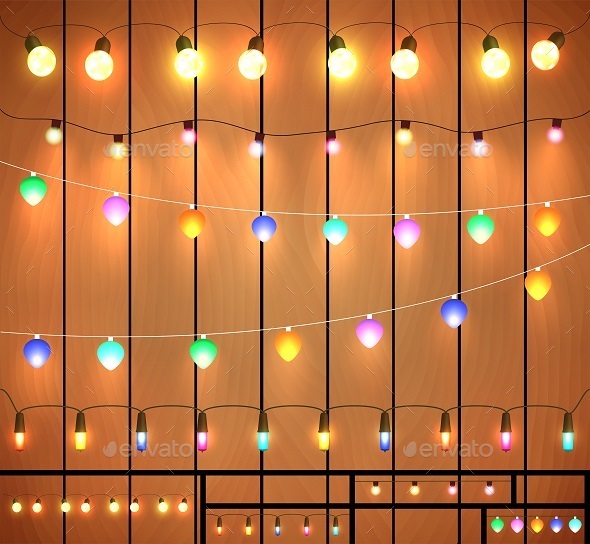 GraphicRiver Festive Garlands on Wooden Background 9718873 GraphicRiver Festive Garlands on Wooden Background 9718873