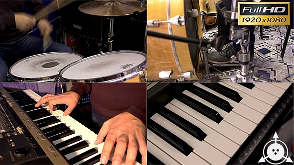 VideoHive Playing on Drums & Synthesizer 4 pack 9718880 VideoHive Playing on Drums & Synthesizer 4 pack 9718880