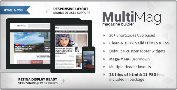 multimag - clean & flat magazine html 