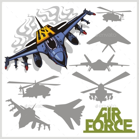 GraphicRiver Air force Silhouettes 9719056 GraphicRiver Air force Silhouettes 9719056