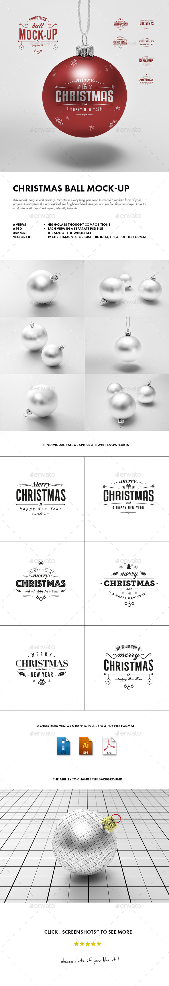 GraphicRiver Christmas Ball Mock-up 9676367 GraphicRiver Christmas Ball Mock-up 9676367