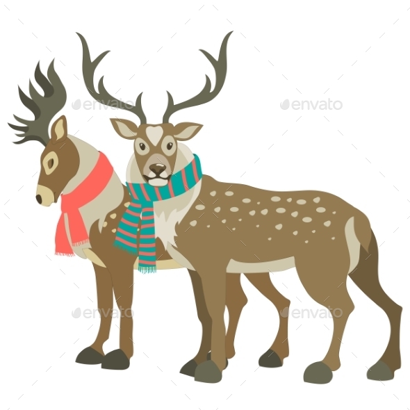 GraphicRiver Two Reindeer 9721551 GraphicRiver Two Reindeer 9721551