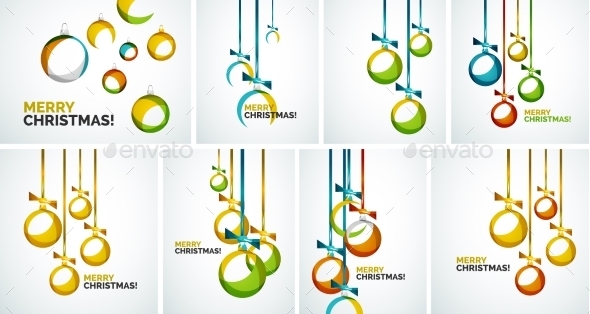 GraphicRiver Merry Christmas modern cards abstract baubles 9721720 GraphicRiver Merry Christmas modern cards abstract baubles 9721720