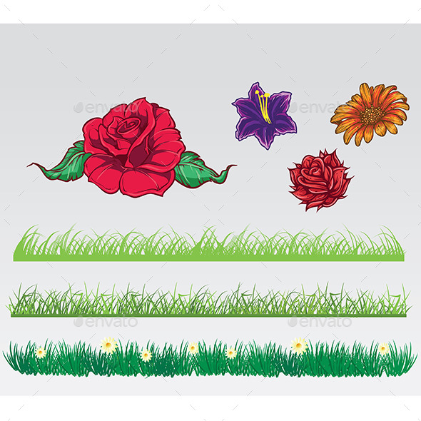 GraphicRiver Grass and Flowers Pack 9677010 GraphicRiver Grass and Flowers Pack 9677010