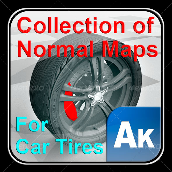 Collection of normal maps for car tires - 3DOcean Item for Sale