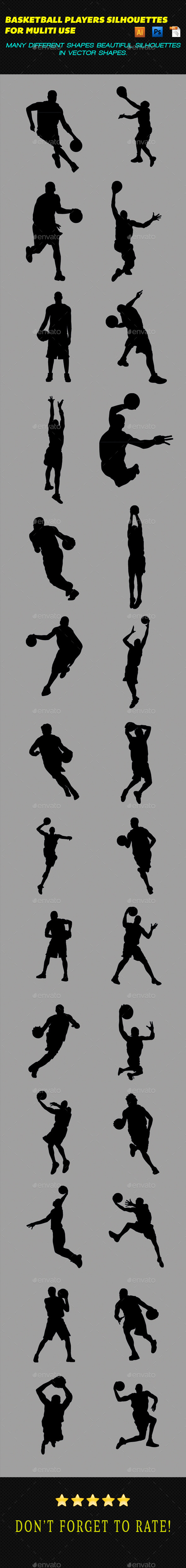 Basketball Players Silhouettes (Sports/Activity)