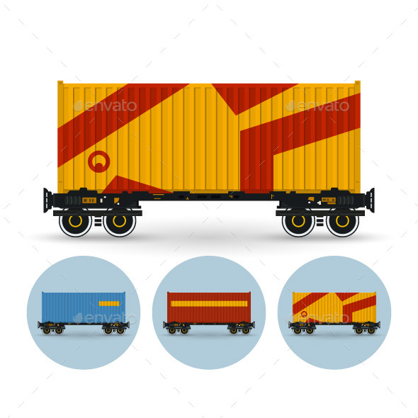 GraphicRiver Set of Railway Containers 9726340 GraphicRiver Set of Railway Containers 9726340
