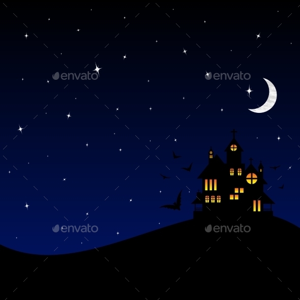 GraphicRiver Halloween Castle at Night 9726768 GraphicRiver Halloween Castle at Night 9726768
