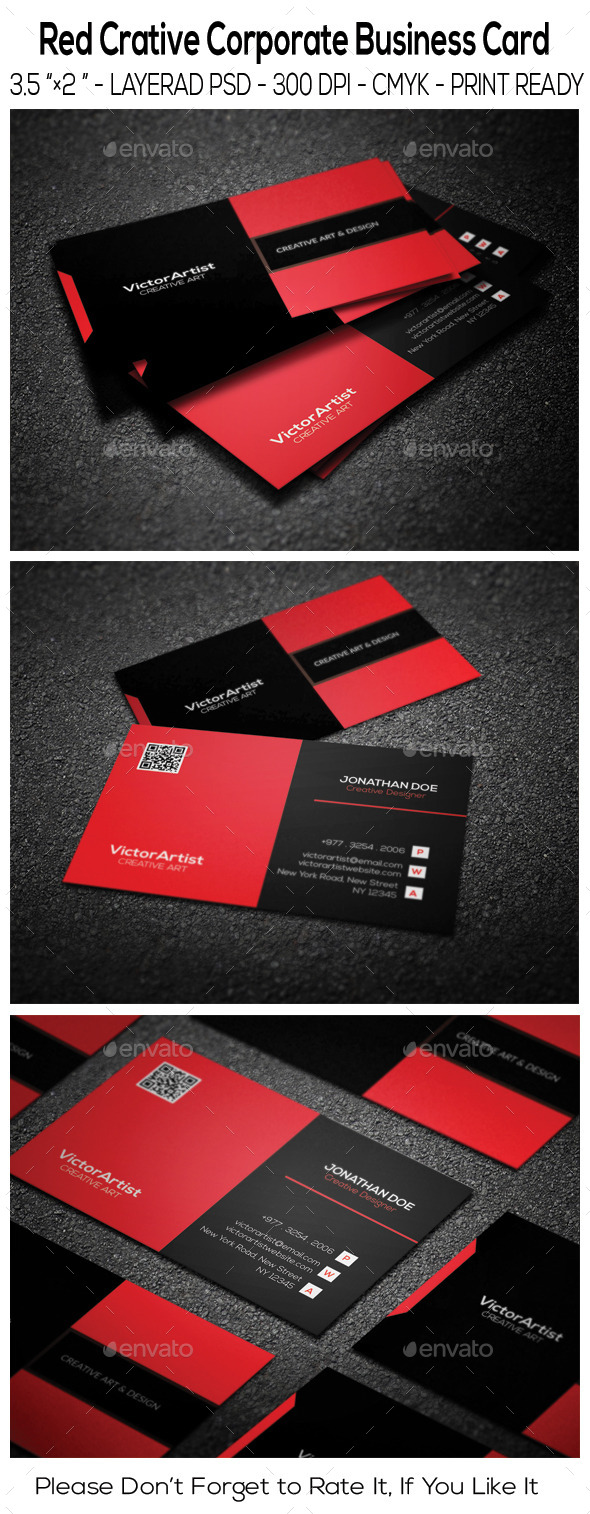 GraphicRiver Red Creative Corporate Business Card 9726811 GraphicRiver Red Creative Corporate Business Card 9726811