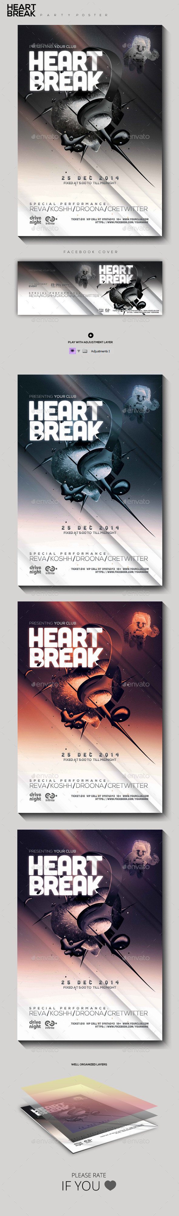 GraphicRiver Heart Break Party Flyer 9727319 GraphicRiver Heart Break Party Flyer 9727319