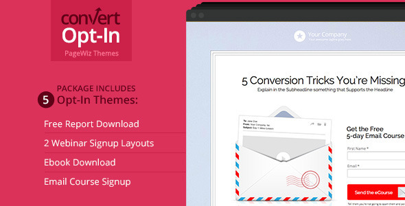Opt-In Landing Page Package - PageWiz Template