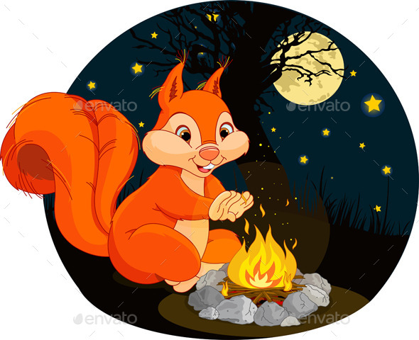 GraphicRiver Squirrel Campfire 9728984 GraphicRiver Squirrel Campfire 9728984